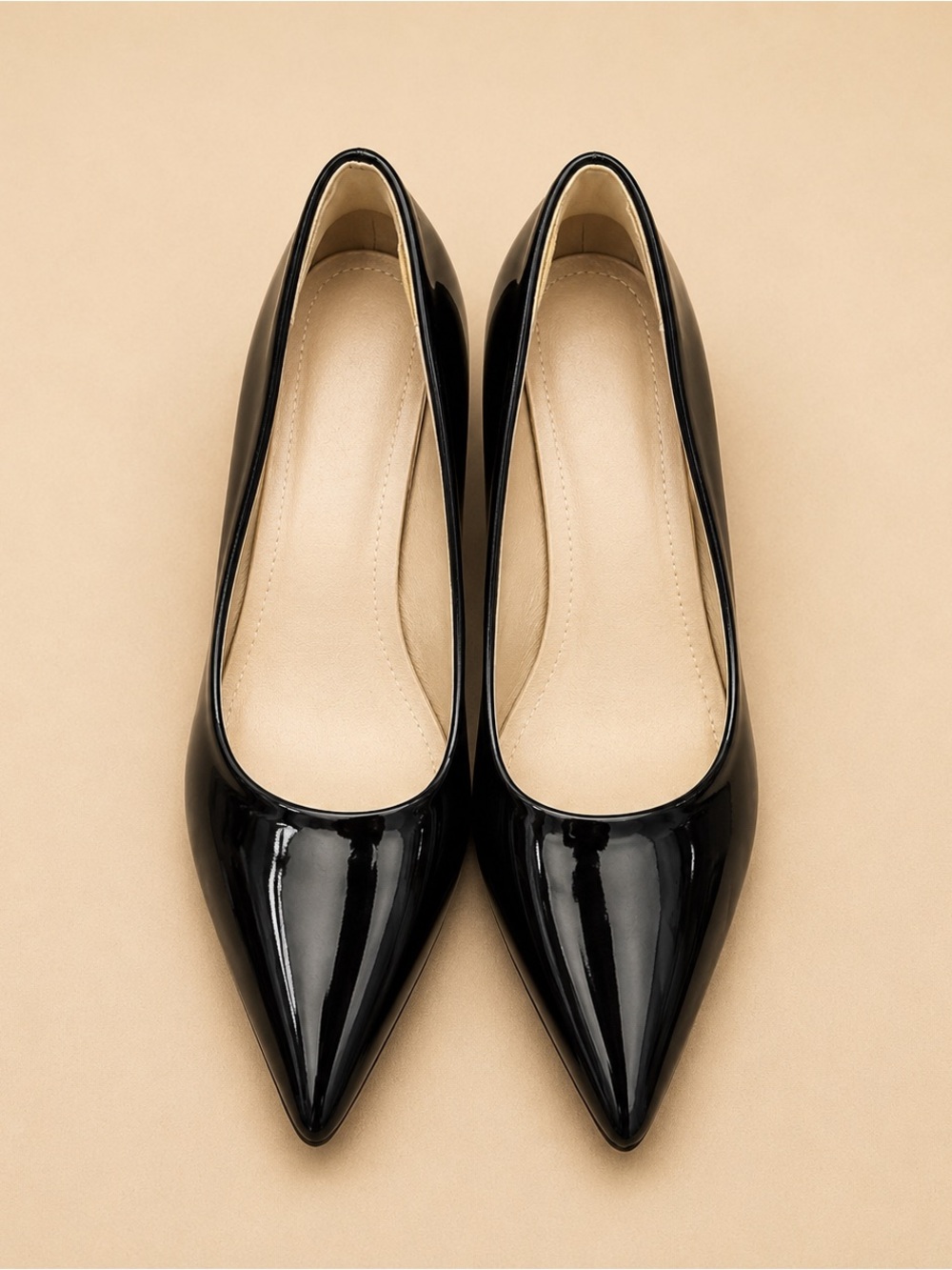Classic Black Patent Pointed-Toe Women's Flats